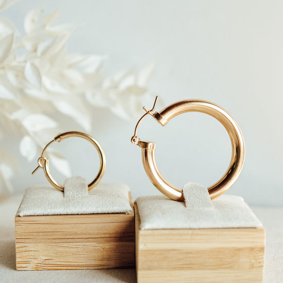 Chunky Statement Hoops - Quad Espresso Jewelry