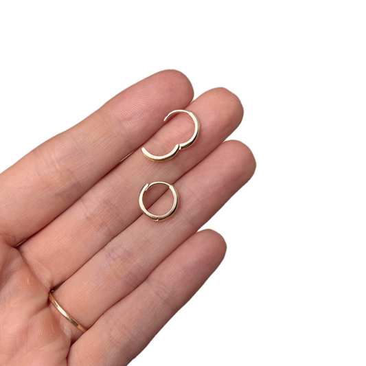 14k Solid Gold Huggies