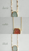 Raw Stone Necklace - Quad Espresso Jewelry