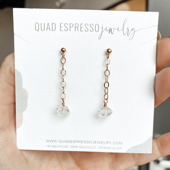 Herkimer Diamond Sunburst Swings - Quad Espresso Jewelry