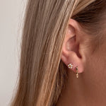 14k Gold Daisy Enamel Studs