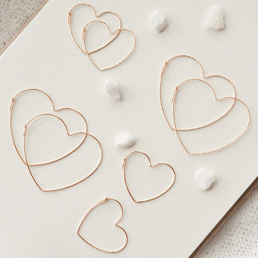 Heart Hoops - Quad Espresso Jewelry