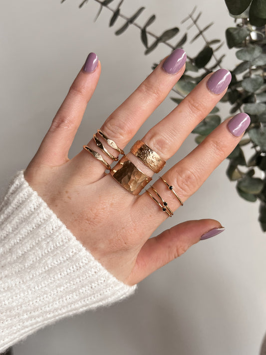 Minimal Black Stacking Ring - Quad Espresso Jewelry