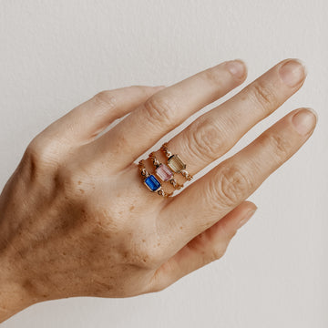 Rectangle Stone Ring - Quad Espresso Jewelry