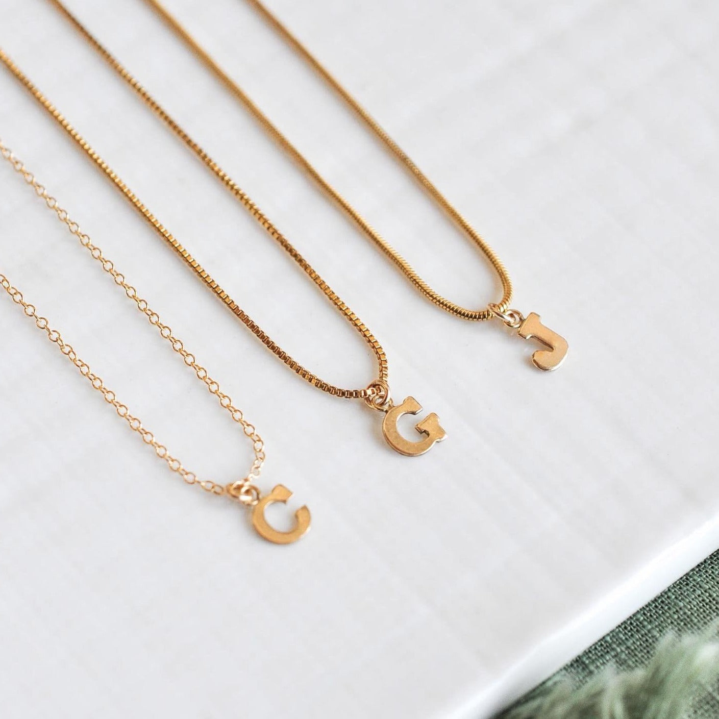 Initial Charm Necklace - Quad Espresso Jewelry