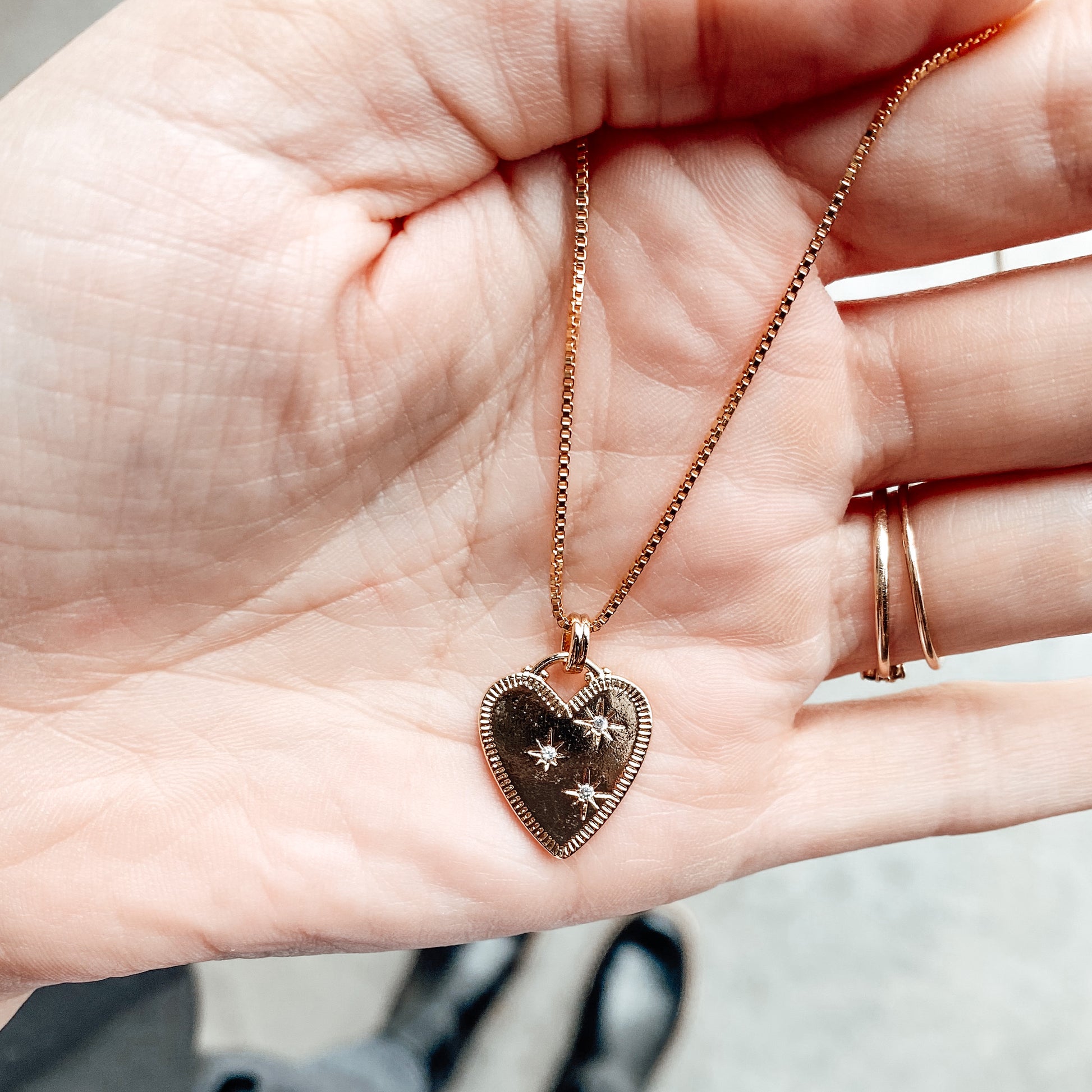 Heart Charm Necklace - Quad Espresso Jewelry