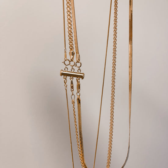 Gold Filled Layering Clasp - Quad Espresso Jewelry