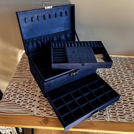 Velvet Collection Case - Quad Espresso Jewelry