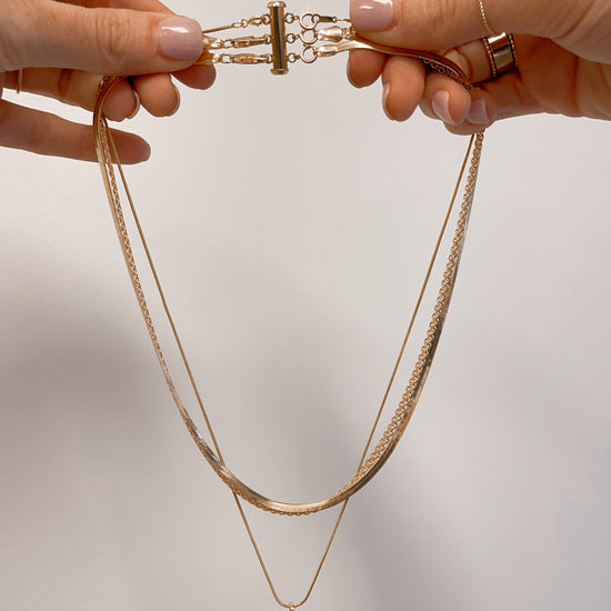 Gold Filled Layering Clasp - Quad Espresso Jewelry