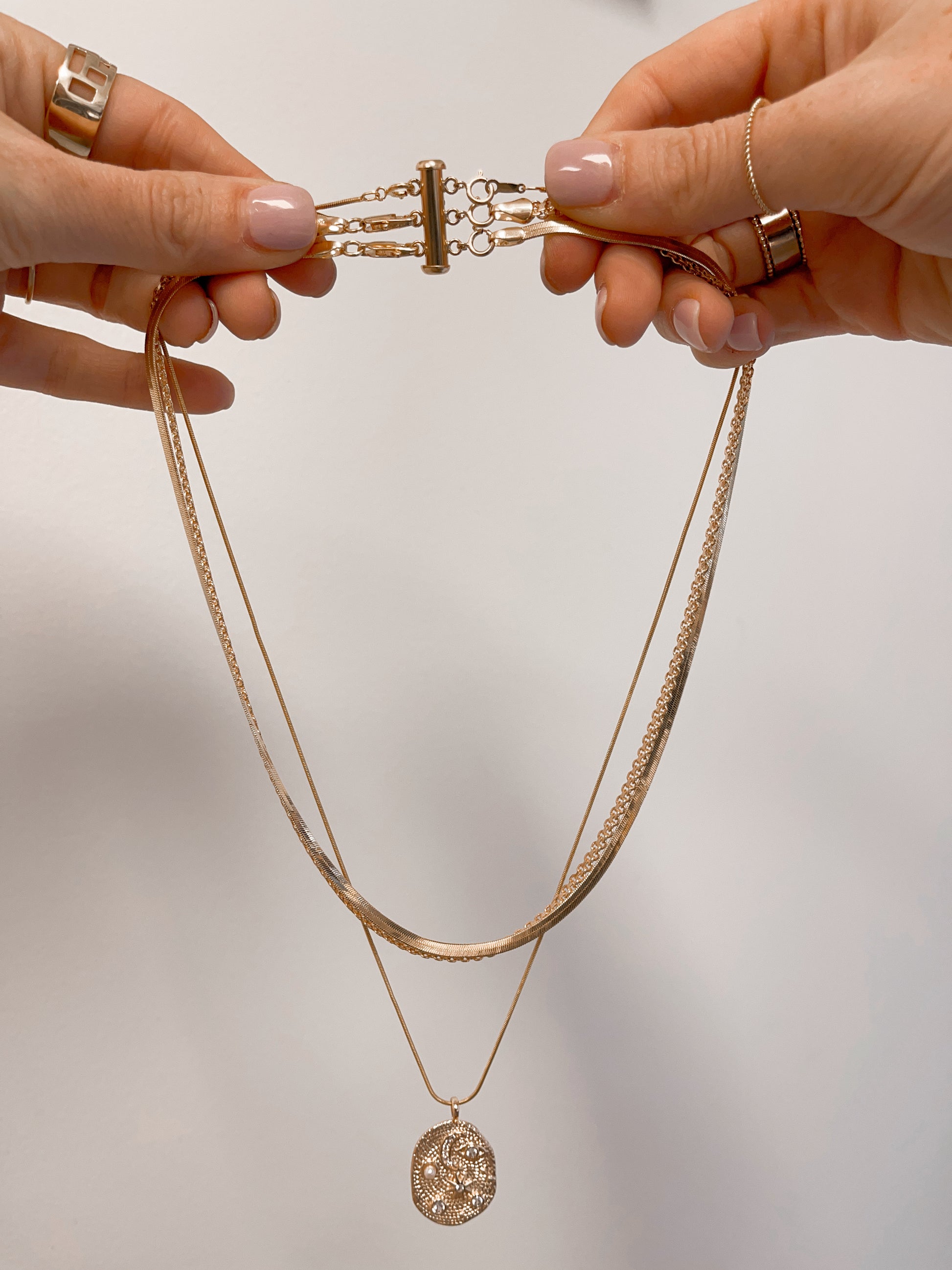 Gold Filled Layering Clasp - Quad Espresso Jewelry