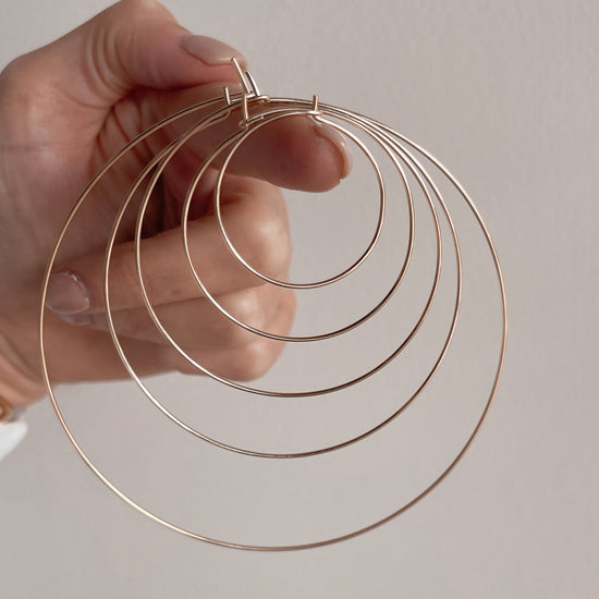 Essential Gold Hoops - Quad Espresso Jewelry