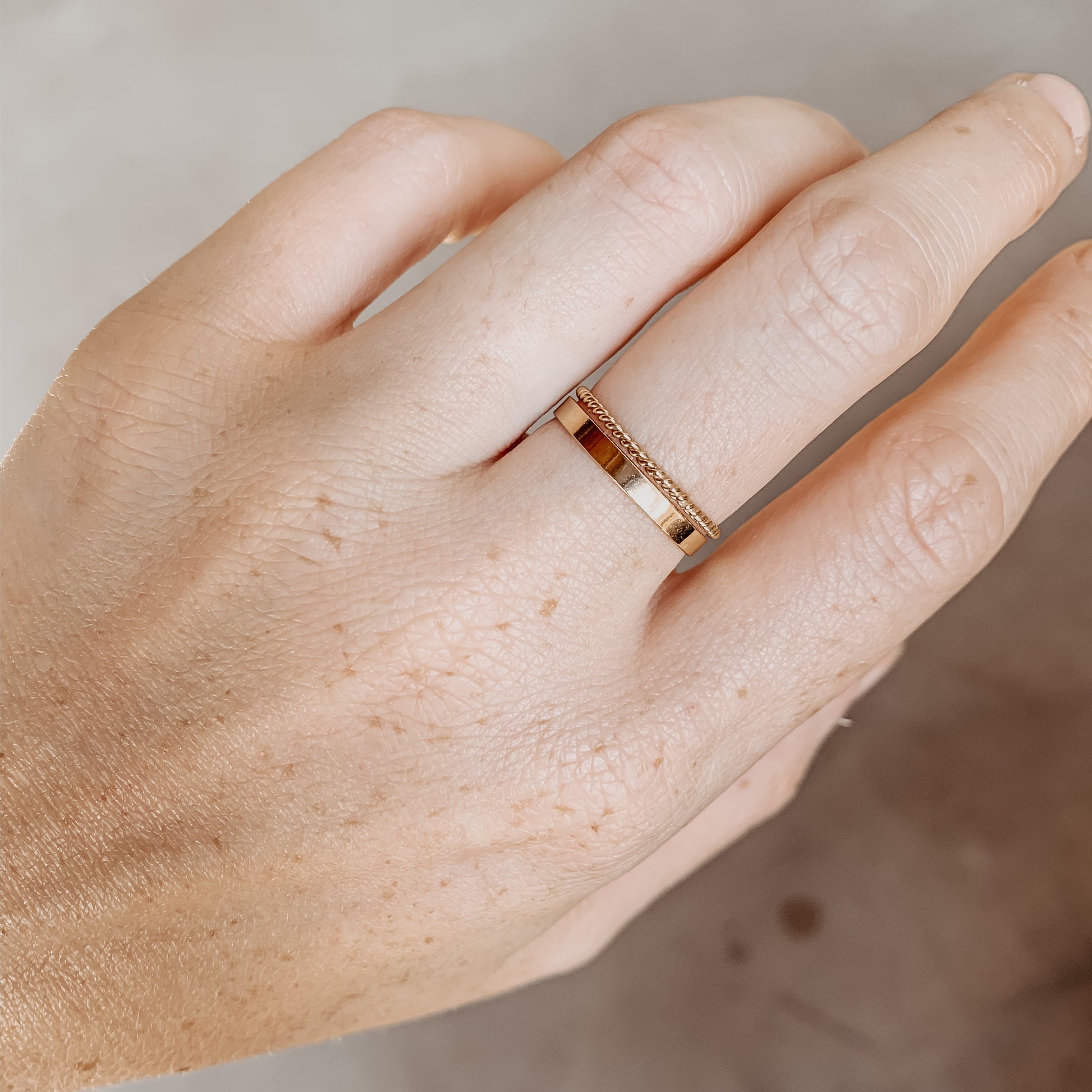 Flat & Twisted Ring Stack - Quad Espresso Jewelry