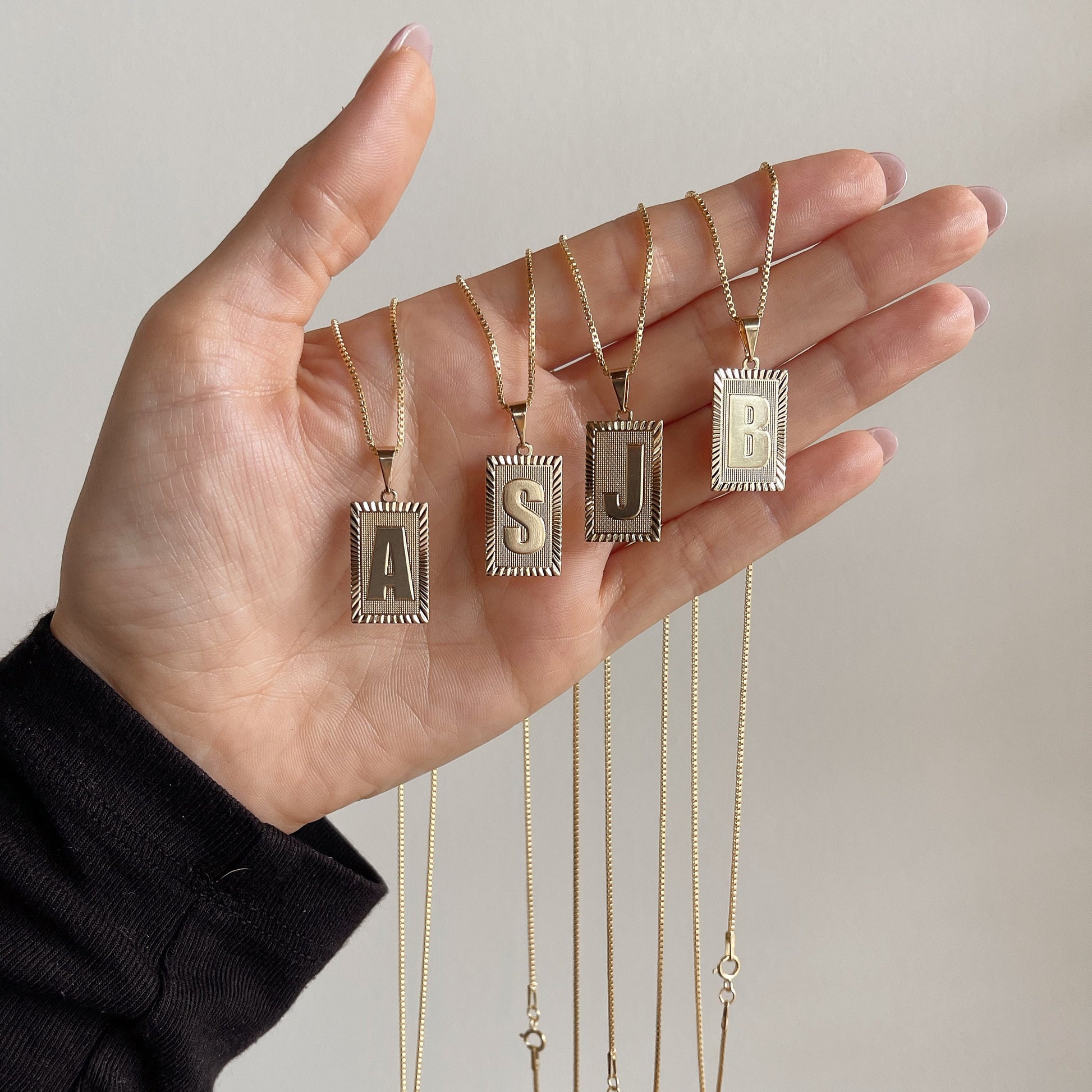 Initial Pendant Necklace - Quad Espresso Jewelry