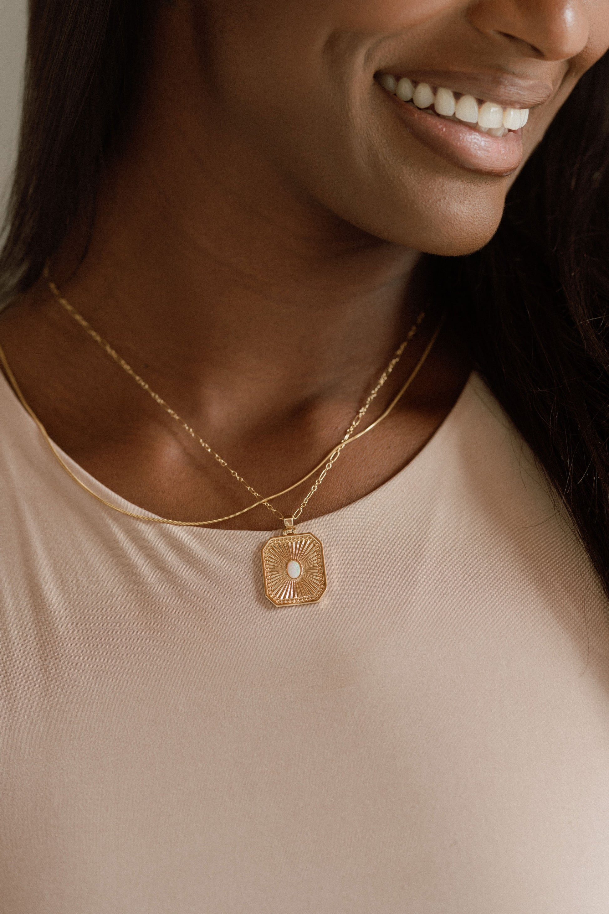 Statement Opal Necklace - Quad Espresso Jewelry