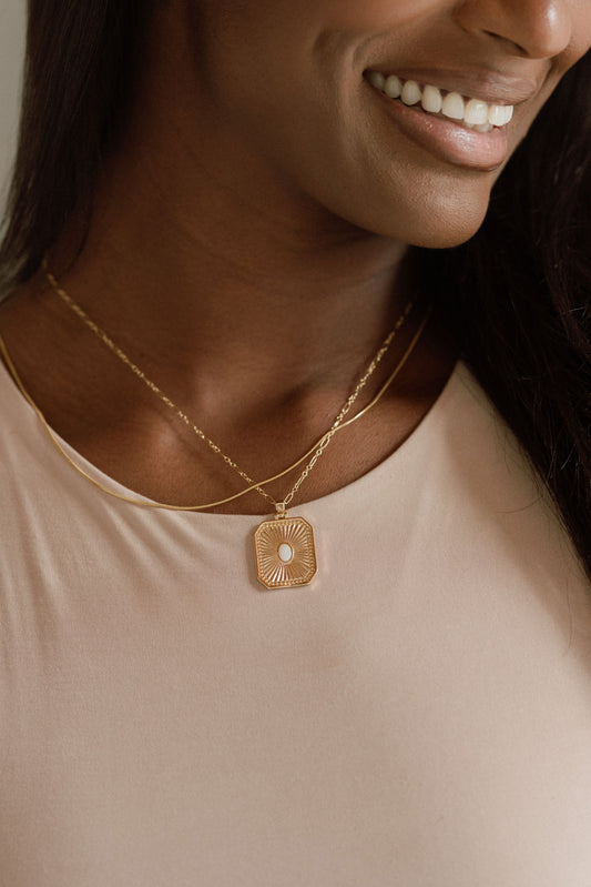 Statement Opal Necklace - Quad Espresso Jewelry