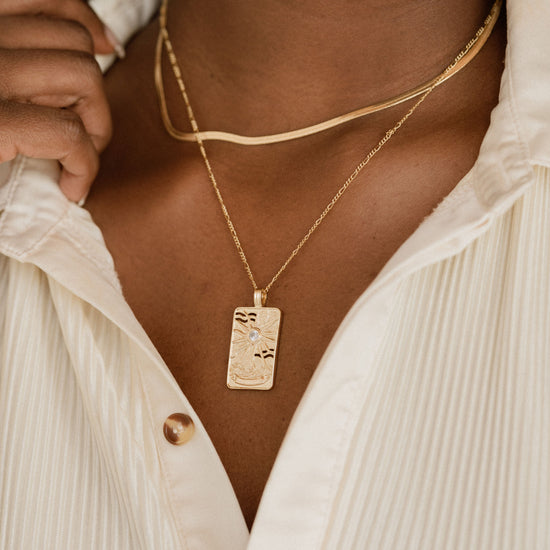 Sun Tarot Charm Necklace - Quad Espresso Jewelry