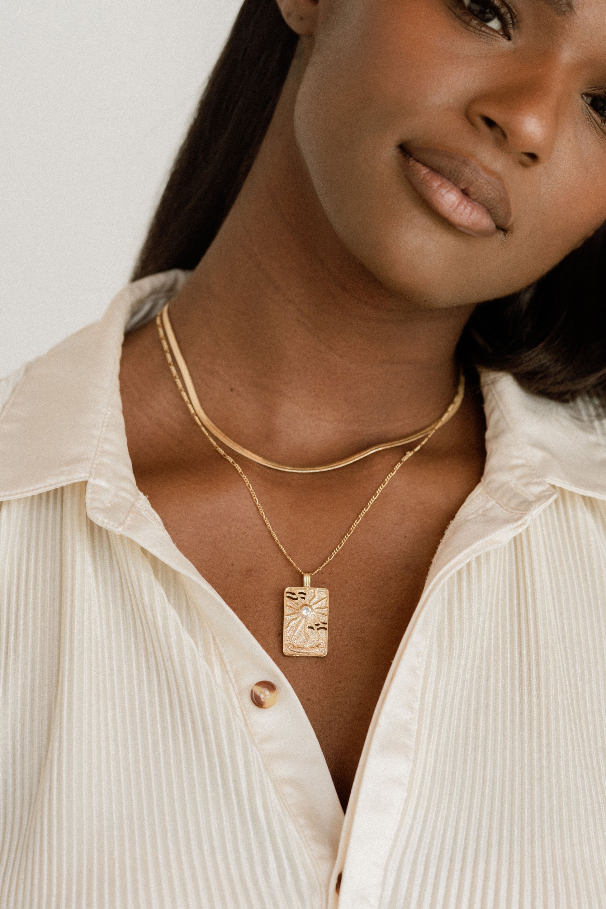 Sun Tarot Charm Necklace - Quad Espresso Jewelry