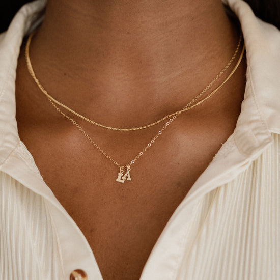 Initial Charm Necklace - Quad Espresso Jewelry