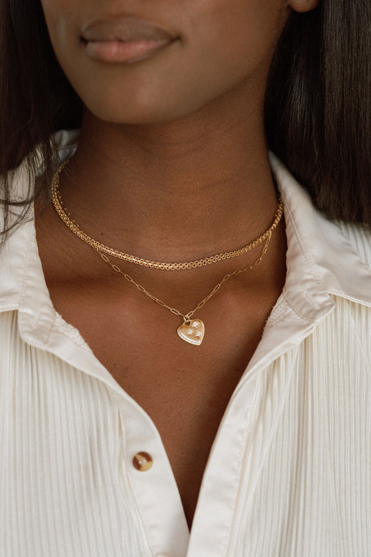Heart Charm Necklace - Quad Espresso Jewelry