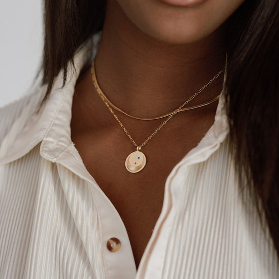 Sapphire Moon Charm Necklace - Quad Espresso Jewelry