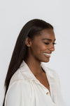14k Solid Gold Curved Bar Stud - Quad Espresso Jewelry