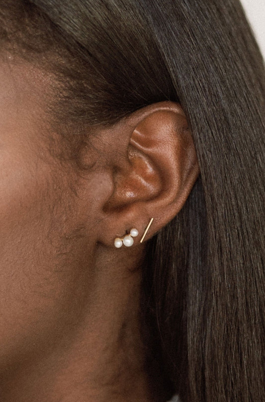 Bar Studs - Quad Espresso Jewelry