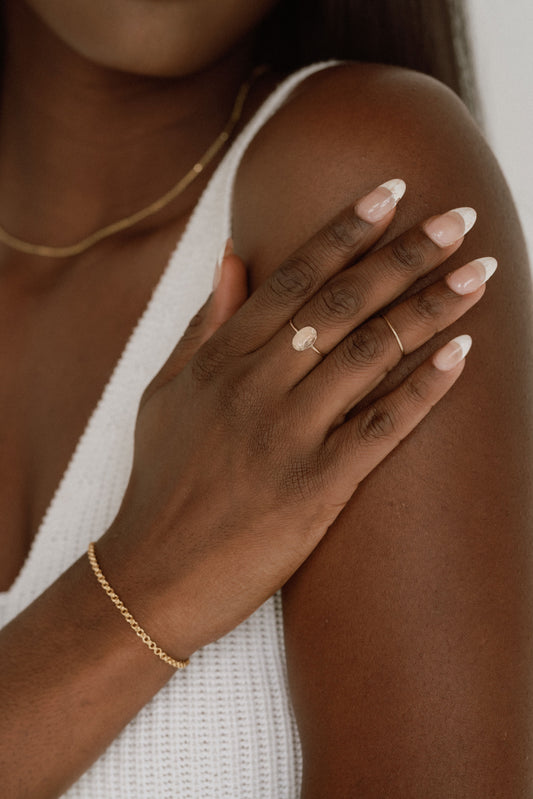 Hammered Oval Ring